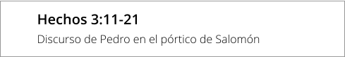 Hechos 3:11-21 Discurso de Pedro en el pórtico de Salomón