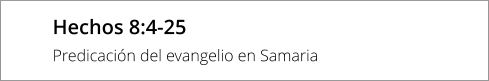 Hechos 8:4-25 Predicación del evangelio en Samaria