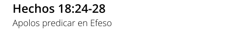 Hechos 18:24-28 Apolos predicar en Efeso