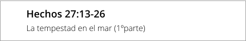 Hechos 27:13-26 La tempestad en el mar (1ºparte)