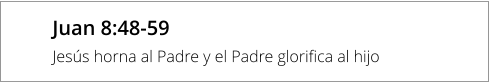 Juan 8:48-59 Jesús horna al Padre y el Padre glorifica al hijo