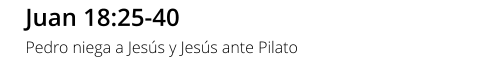 Juan 18:25-40 Pedro niega a Jesús y Jesús ante Pilato