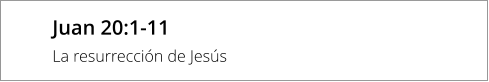Juan 20:1-11 La resurrección de Jesús