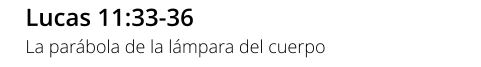 Lucas 11:33-36 La parábola de la lámpara del cuerpo