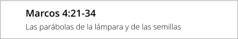 Marcos 4:21-34 Las parábolas de la lámpara y de las semillas