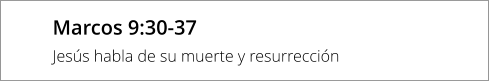 Marcos 9:30-37 Jesús habla de su muerte y resurrección