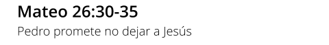 Mateo 26:30-35 Pedro promete no dejar a Jesús