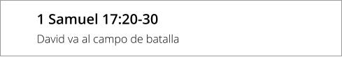 1 Samuel 17:20-30  David va al campo de batalla