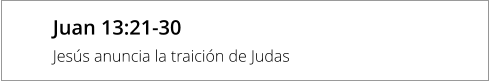 Juan 13:21-30 Jesús anuncia la traición de Judas