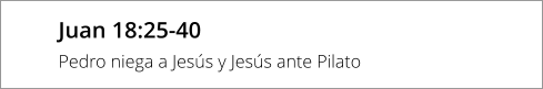 Juan 18:25-40 Pedro niega a Jesús y Jesús ante Pilato