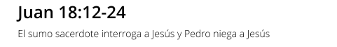 Juan 18:12-24 El sumo sacerdote interroga a Jesús y Pedro niega a Jesús