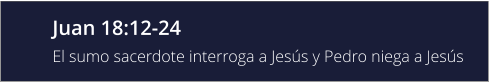 Juan 18:12-24 El sumo sacerdote interroga a Jesús y Pedro niega a Jesús