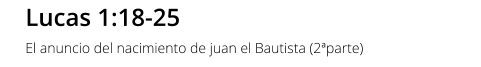 Lucas 1:18-25 El anuncio del nacimiento de juan el Bautista (2ªparte)