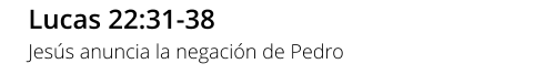 Lucas 22:31-38 Jesús anuncia la negación de Pedro