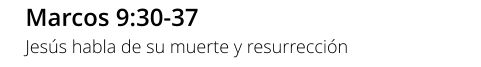 Marcos 9:30-37 Jesús habla de su muerte y resurrección