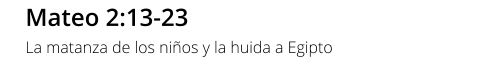 Mateo 2:13-23 La matanza de los niños y la huida a Egipto