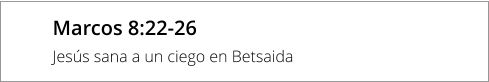 Marcos 8:22-26 Jesús sana a un ciego en Betsaida