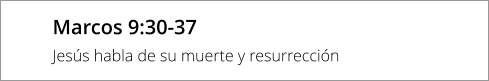 Marcos 9:30-37 Jesús habla de su muerte y resurrección