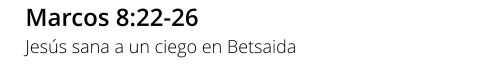 Marcos 8:22-26 Jesús sana a un ciego en Betsaida